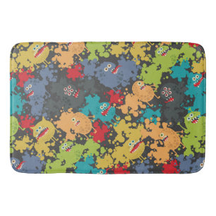 Little cute funny monsters bath mat
