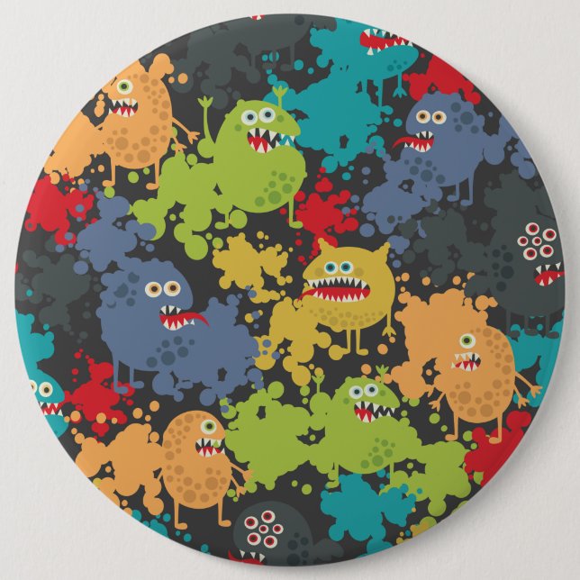 Little cute funny monsters button (Front)