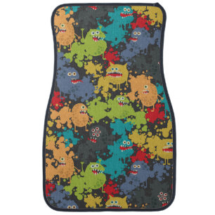 Little cute funny monsters car floor mat