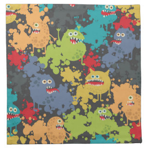 Little cute funny monsters cloth napkin
