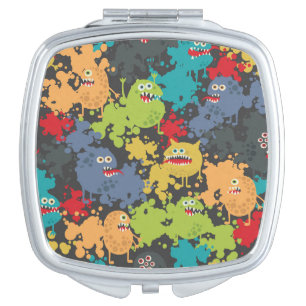 Little cute funny monsters compact mirror