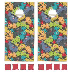 Little cute funny monsters cornhole set