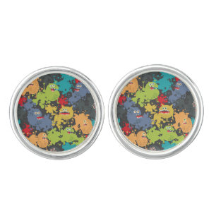 Little cute funny monsters cufflinks
