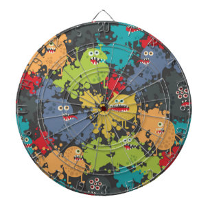 Little cute funny monsters dart board