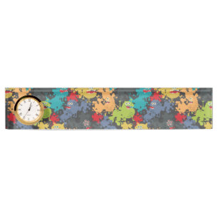 Little cute funny monsters desk name plate