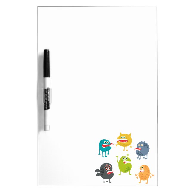 Little cute funny monsters dry erase board (Front)