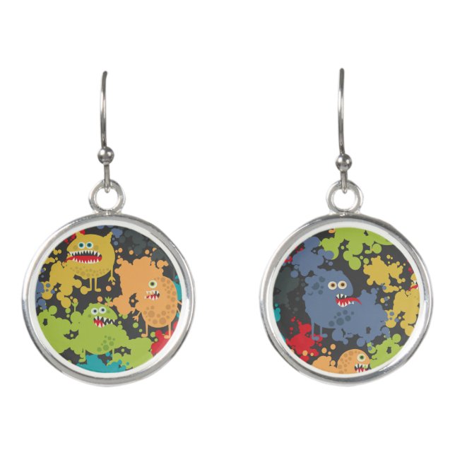 Little cute funny monsters earrings (Front)