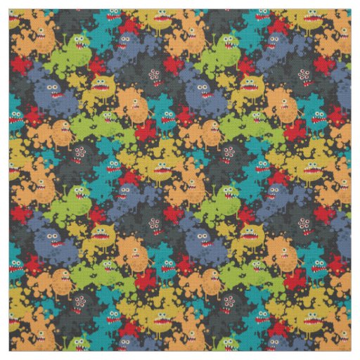 Little cute funny monsters fabric