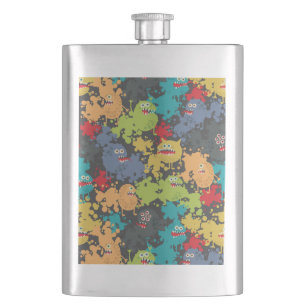 Little cute funny monsters flask