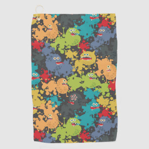 Little cute funny monsters golf towel