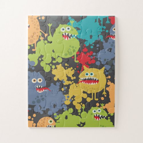 Little cute funny monsters jigsaw puzzle