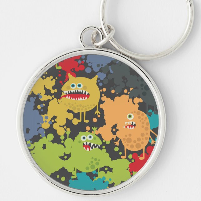 Little cute funny monsters keychain (Front)