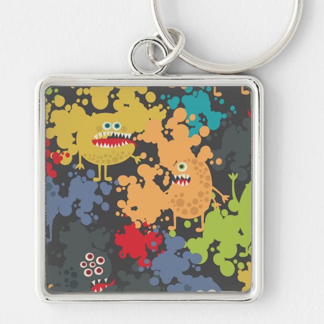 Little cute funny monsters keychain (Front)