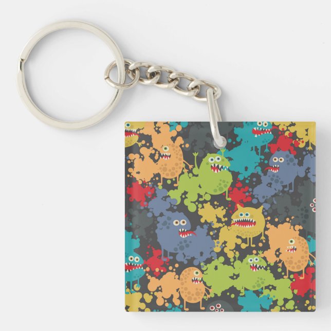 Little cute funny monsters keychain (Front)