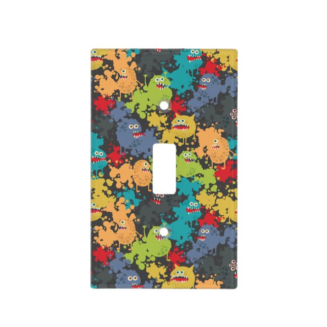 Little cute funny monsters light switch cover (Front)