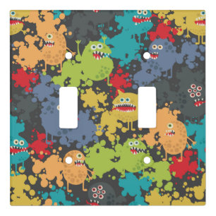 Little cute funny monsters light switch cover