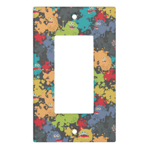 Little cute funny monsters light switch cover
