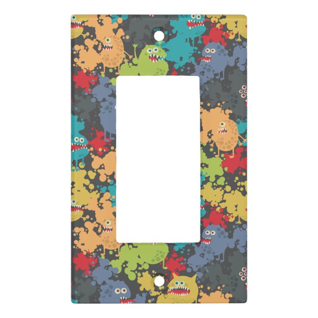Little cute funny monsters light switch cover (Front)