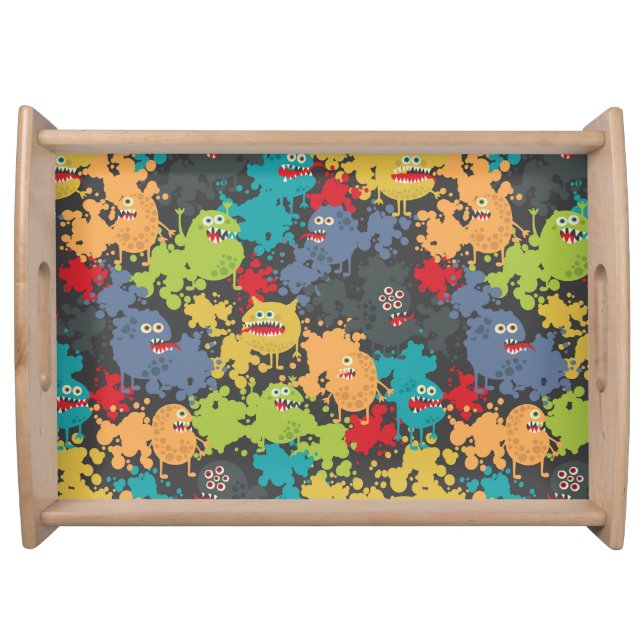 Little cute funny monsters serving tray (Front)