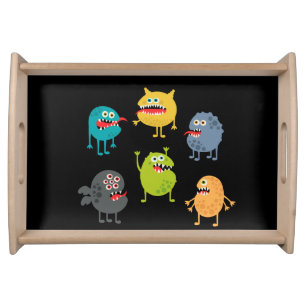 Little cute funny monsters serving tray