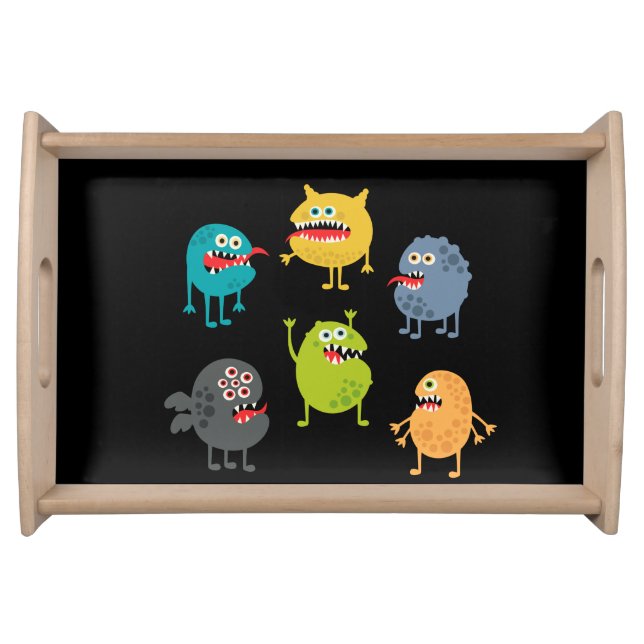 Little cute funny monsters serving tray (Front)