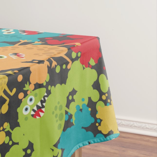 Little cute funny monsters tablecloth (In Situ)