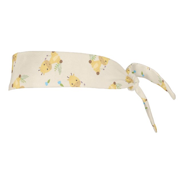 Little cute giraffe floral light brown tie headband (Rotate 90)