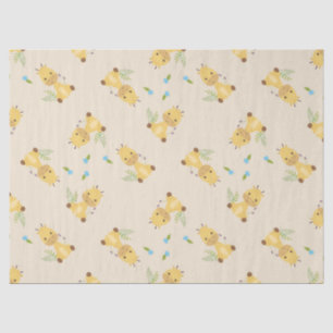 Little cute giraffe floral light brown tissue paper
