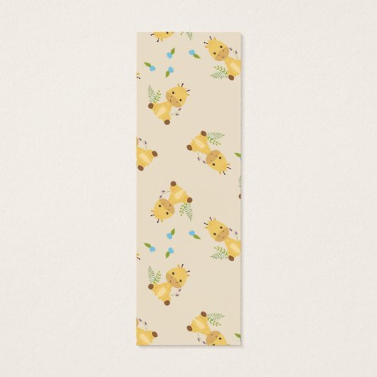 Little cute giraffe personalized brown bookmark (Back)