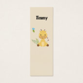 Little cute giraffe personalized brown bookmark (Front)