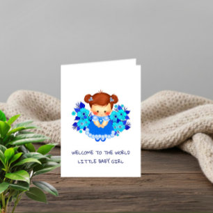 Little cute girl holiday card