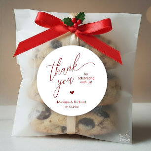 Little Cute Heart Modern Minimal Wedding Gifts  Classic Round Sticker