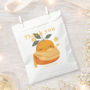 Little cute orange Baby shower  Favor Bag