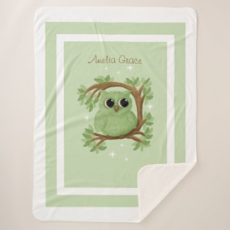 Little Cute Owl Large Sherpa Blanket