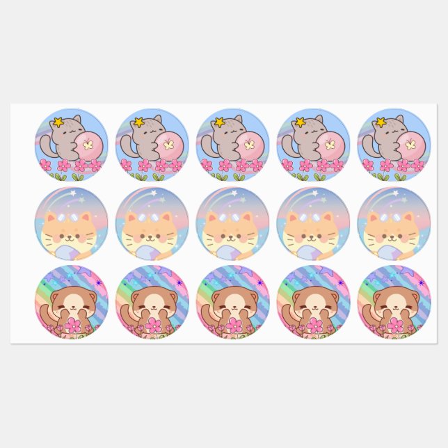 little cute pets  labels (Sheet)