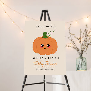 Little Cute Pumpkin Baby Shower Welcome Sign