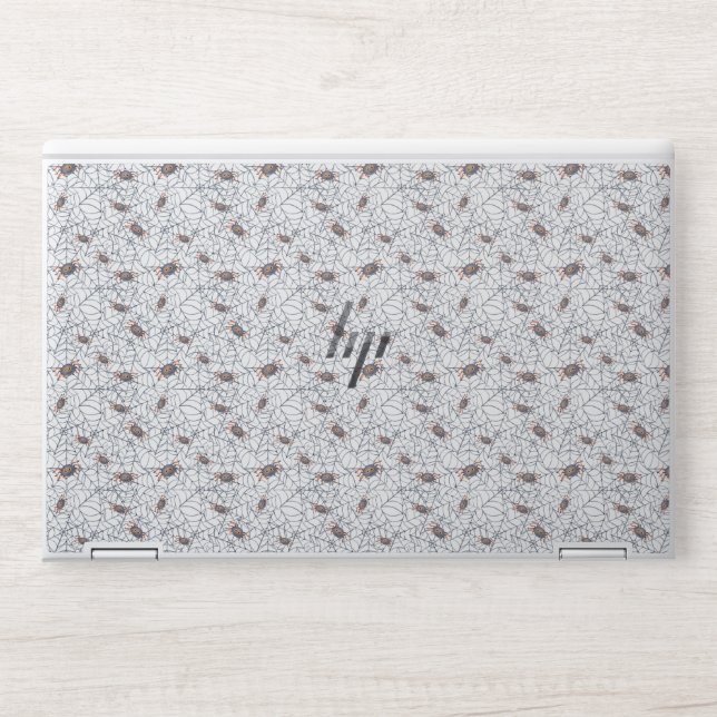 Little Cute Spider Web Seamless Pattern HP Laptop Skin (Front)
