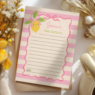 Little Cutie 1st Birthday Pink Time Capsule Cards