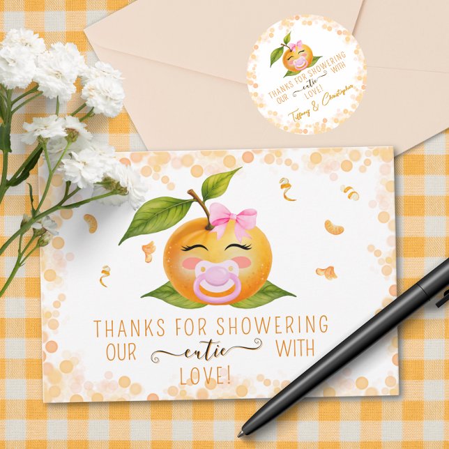 Little Cutie Babies Shower Thank You Card (Creator Uploaded)