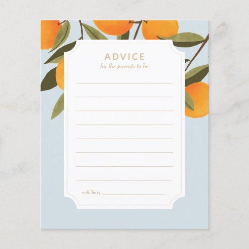 Little Cutie Baby Shower Advice for Parents Card