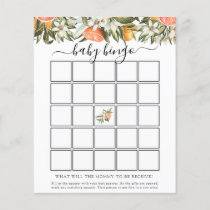 Little Cutie Baby Shower Bingo Game Card