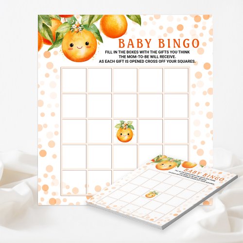 Little Cutie Baby Shower Bingo Game Cards Notepad