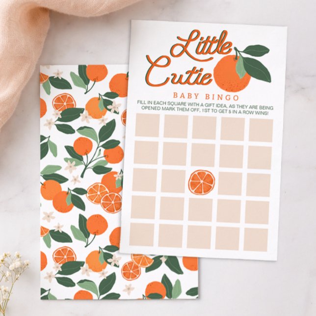 Little Cutie Baby Shower Bingo Game – Clementine (Little Cutie Baby Shower Game Activity Card)