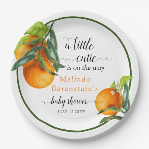 Little Cutie Baby Shower Blossom Paper Plates