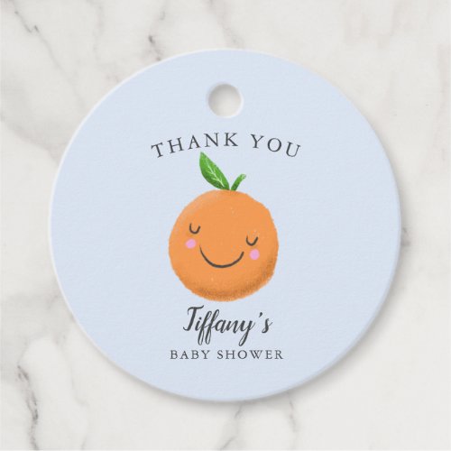 Little Cutie Baby Shower Blue Clementine Favor Tags