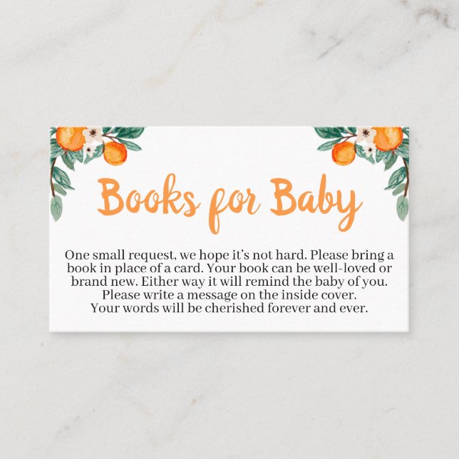Little Cutie Baby Shower Books for Baby Business Card (Front)