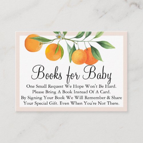 Little Cutie Baby Shower Books For Baby Enclosure Card