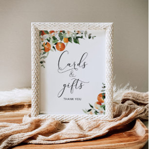 Little cutie baby shower cards and gifts sign