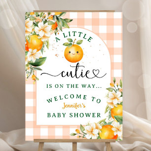 Little Cutie Baby Shower Citrus Orange Welcome Foam Board