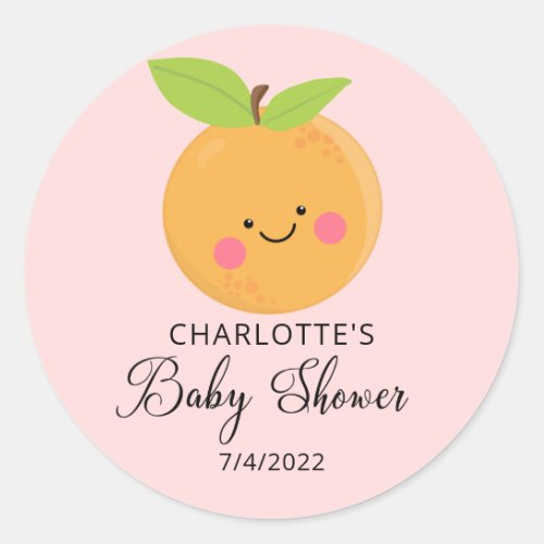 Little Cutie Baby Shower Classic Round Sticker